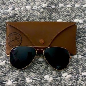 Authentic Black & Gold Aviator Ray Bans —SOLD!